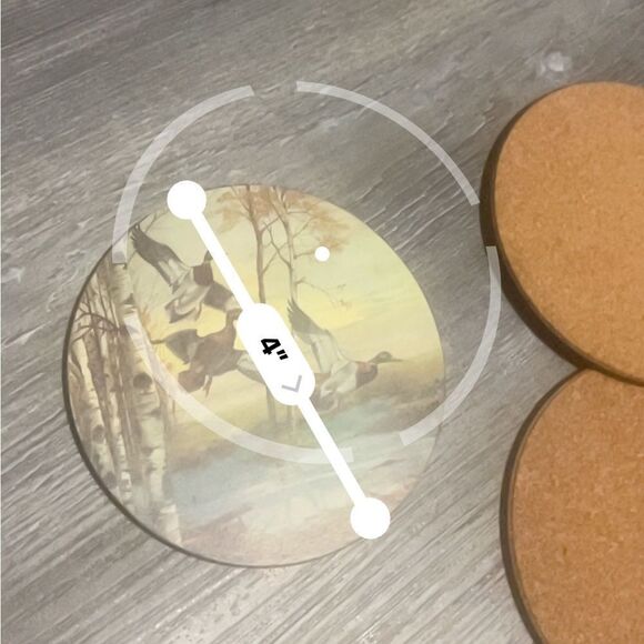 Vintage Lot of 3 - Wood Etched Ducks Birds Cork Back Coasters - Picture 5 of 5